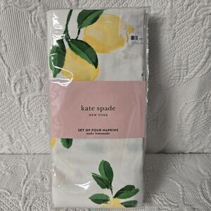 KATE SPADE New York Make Lemonade Large Reusable Designer Cotton Napkins NWT